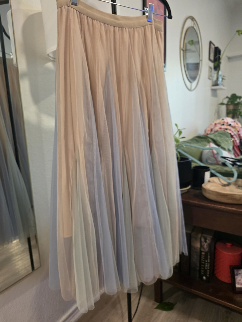 Soft Blush & Dove Multi-Tone Tulle Skater Skirt